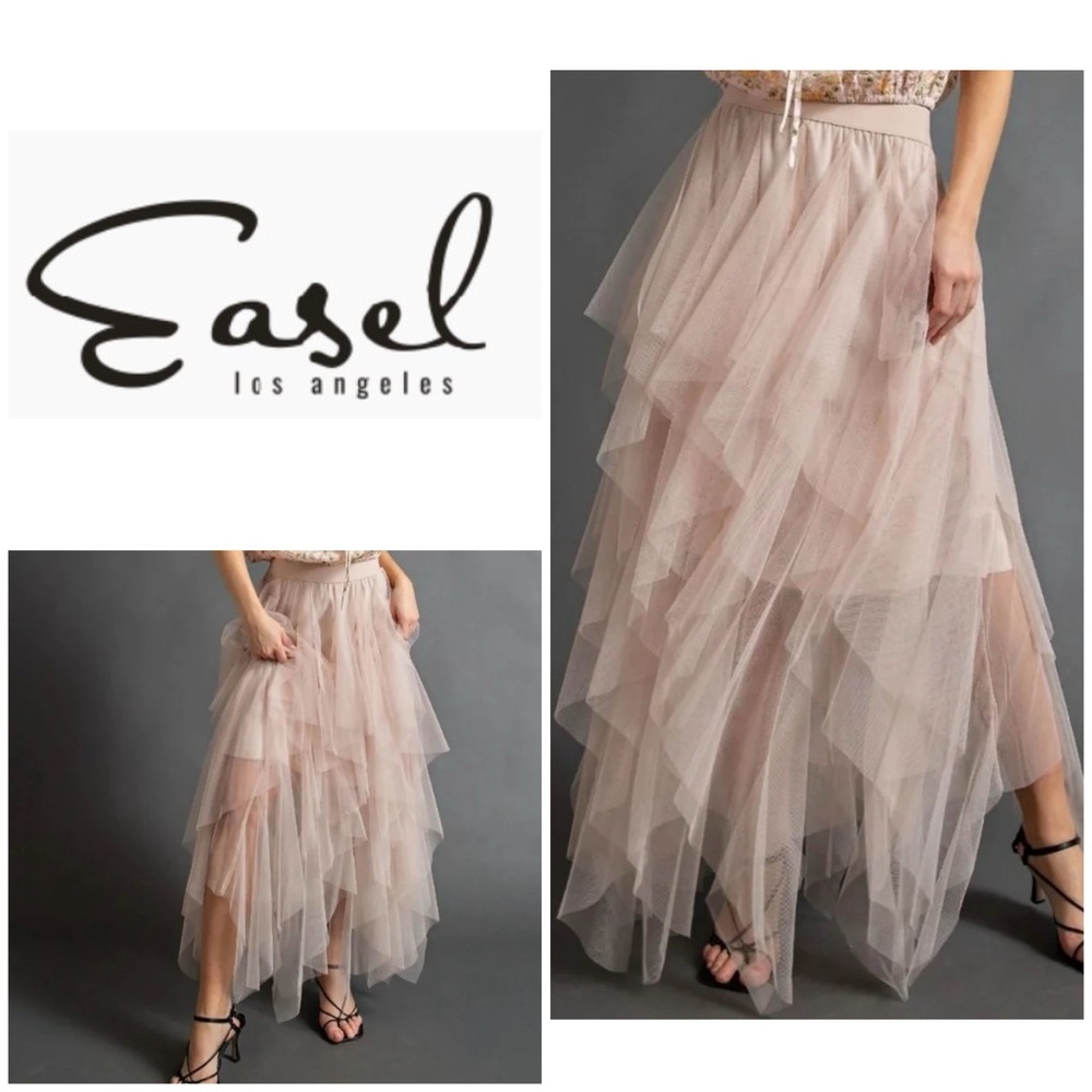 Easel Chiffon Layered Skirt